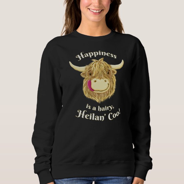 Sweatshirt Le bonheur de la vache écossaise (Devant)