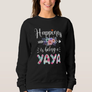 Sweatshirt Le Bonheur Est D'Être Une Yaya Jamais Femmes Décor