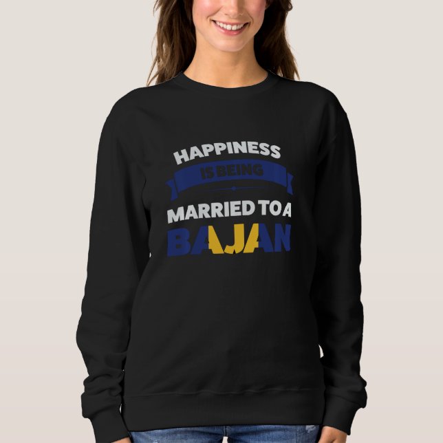 Sweatshirt le bonheur est marié à un Bajan Bajan (Devant)