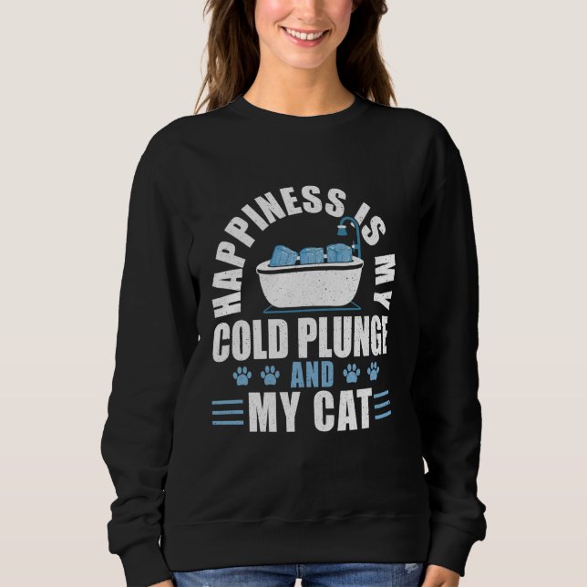 Sweatshirt Le Bonheur Est Mon Plongée Froide Et Mon Bain De G (Devant)