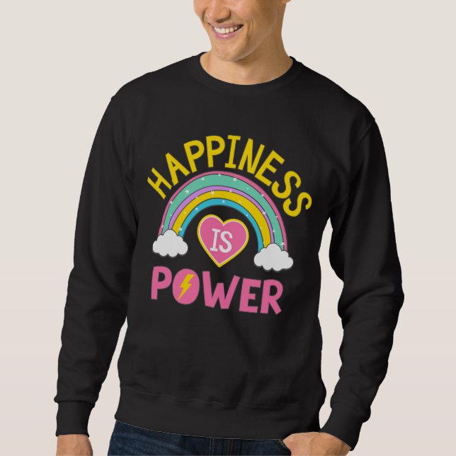 Sweatshirt Le bonheur est Power Rainbow (Devant)