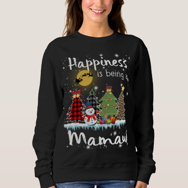 Sweatshirt Le Bonheur Est Un Mamaw Christmas Tree Leopard