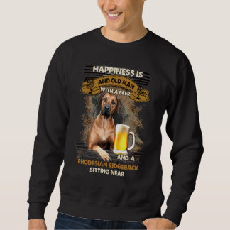 Sweatshirt Le Bonheur Est Un Vieux Homme Avec La Bière Rhodes