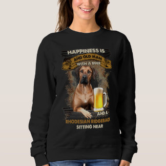 Sweatshirt Le Bonheur Est Un Vieux Homme Avec La Bière Rhodes