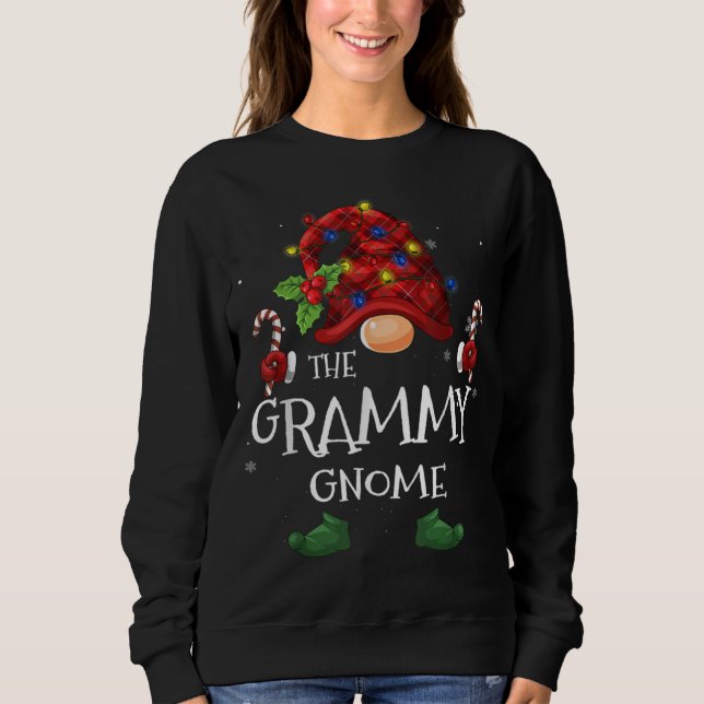 Sweatshirt Le Buffle Grammy Gnome Plaid Christmas Tree Ligh (Devant)