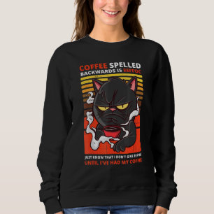 Sweatshirt Le Café Écrit À L'Arrière Est Eeffoc Black Cat Boi