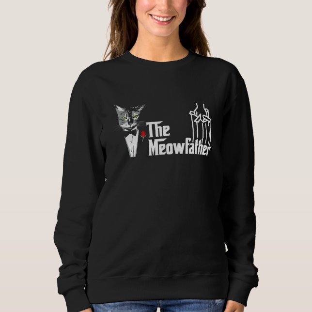 Sweatshirt Le Catfather  Papa Chat Fête des Pères Chat (Devant)