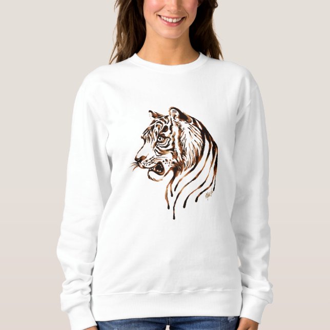 Sweatshirt Le chandail de chocolat de tigre des femmes (Devant)