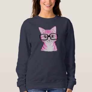 Sweatshirt Le chandail ringard de chat des femmes tirées par