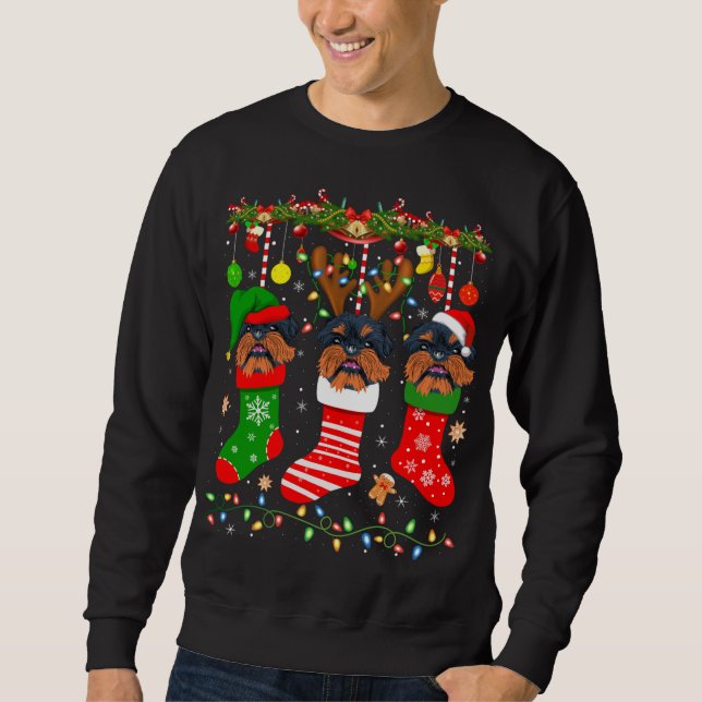 Sweatshirt Le Chien Griffon De Bruxelles Dans Les Chaussettes (Devant)