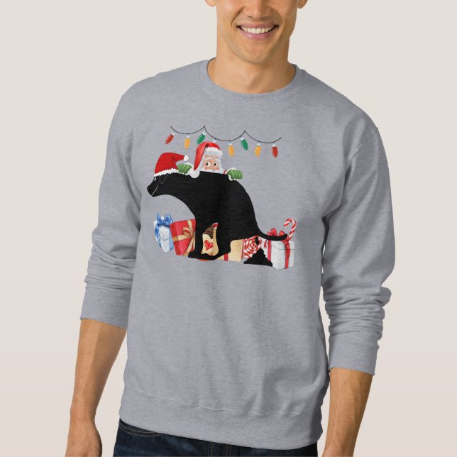 Sweatshirt Le chien qui balaie Noël (Devant)