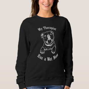 Sweatshirt Le chien-taureau américain My Therapist a un nez m