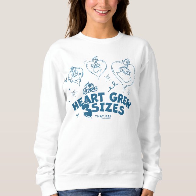 Sweatshirt Le cœur du Grinch a grandi de 3 tailles (Devant)
