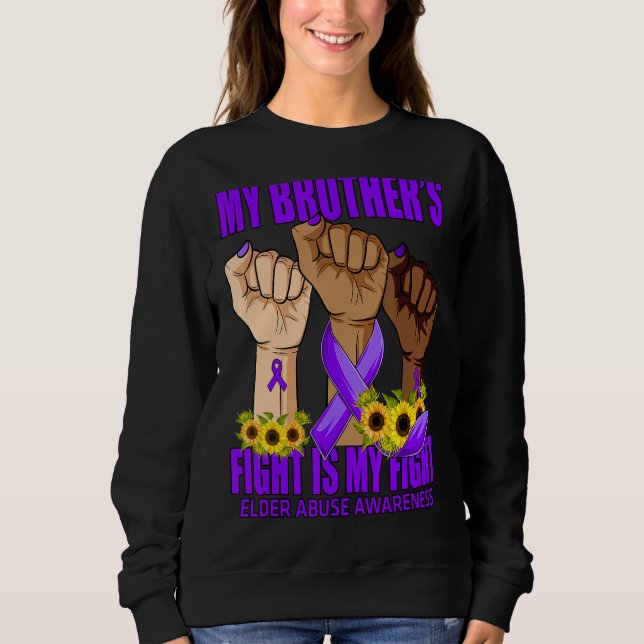 Sweatshirt Le combat de mon frère est ma lutte contre l'abus  (Devant)