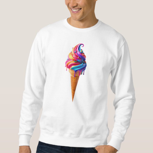 Sweatshirt Le cône de glace classique vibrant de SlipperyJoe' (Devant)