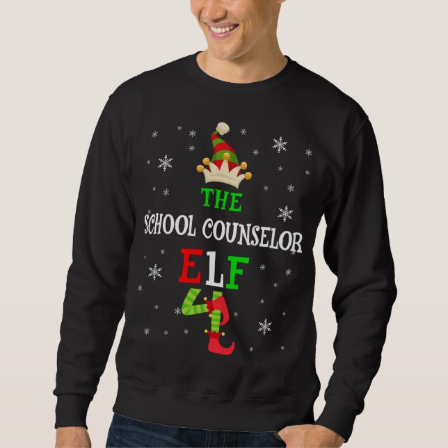 Sweatshirt Le conseiller scolaire Elf Christmas Elf Correspon (Devant)