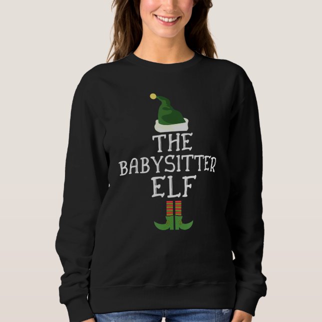 Sweatshirt Le costume de Noël Elf Babysitter (Devant)