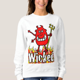 Sweatshirt Le diable méchant avec la conception des flammes