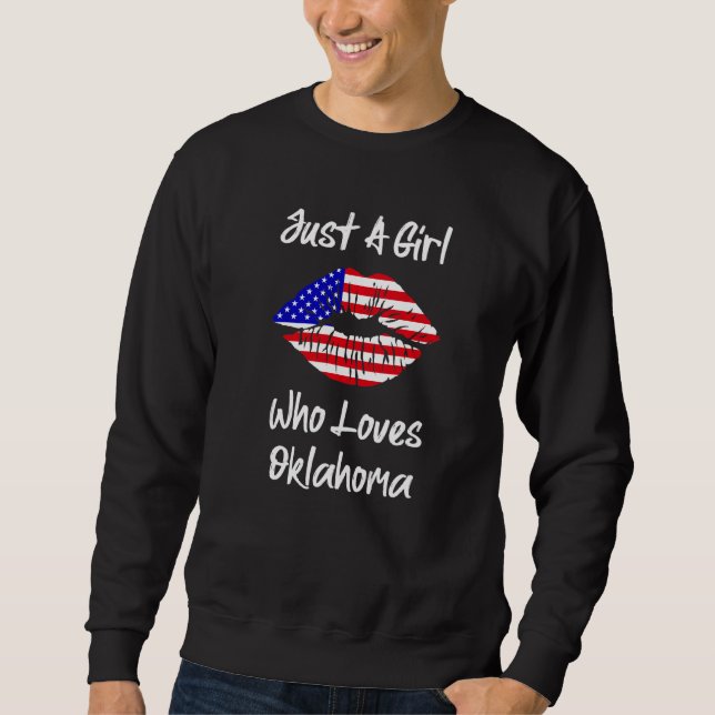 Sweatshirt Le Drapeau Américain Lève Juste Une Fille Qui Aime (Devant)