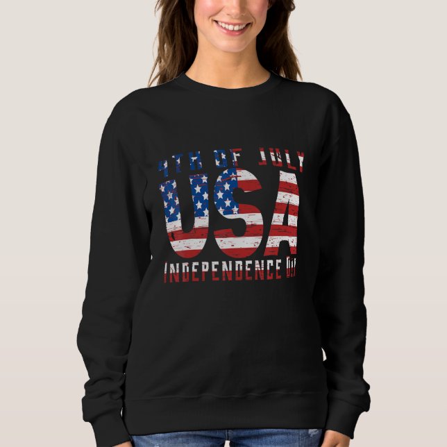 Sweatshirt Le Drapeau Américain Vintage Usa Indepenpende (Devant)