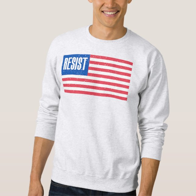 Sweatshirt Le drapeau patriotique résiste à la politique (Devant)