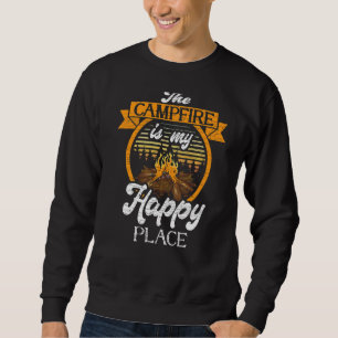 Sweatshirt Le Feu De Camping Est Mon Endroit Heureux Camping 