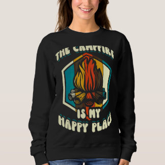 Sweatshirt Le Feu De Camping Est Mon Endroit Heureux Camping 