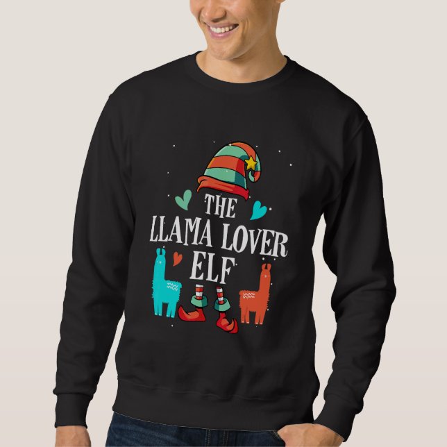 Sweatshirt Le groupe de correspondance de Noël Llama Elf (Devant)