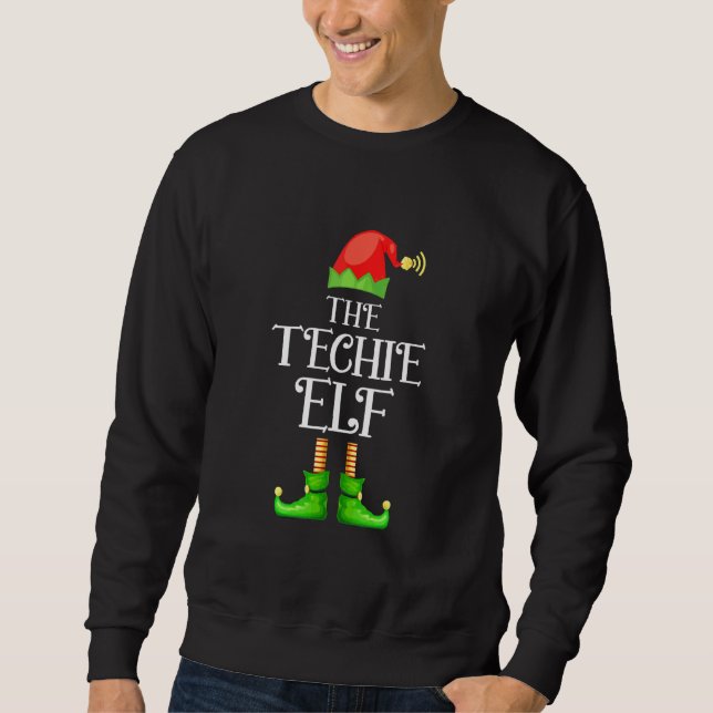 Sweatshirt Le groupe de Noël Techie Elf Matching (Devant)