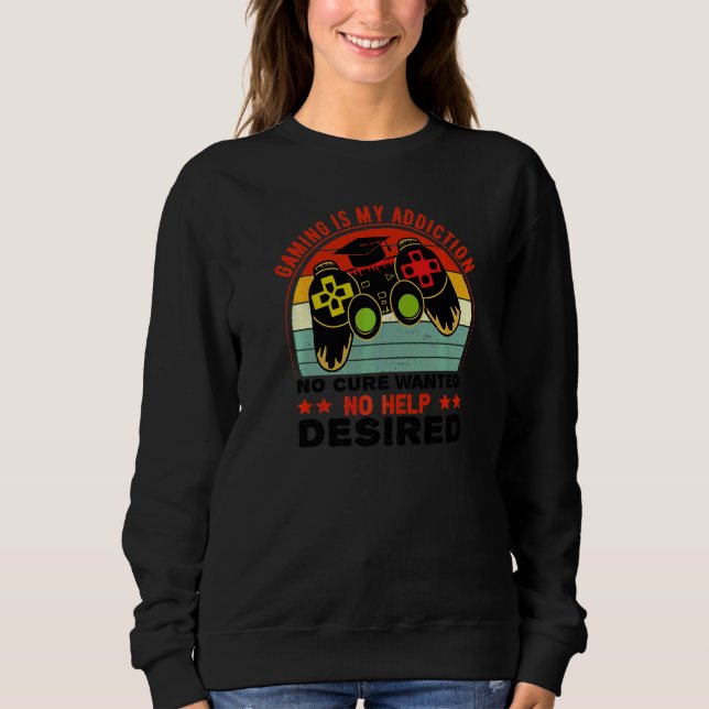 Sweatshirt Le jeu est ma dépendance  Diplômé des jeux vidéo (Devant)
