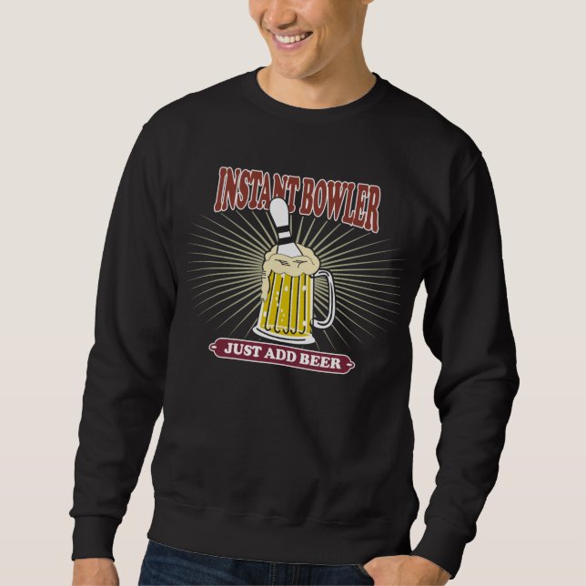 Sweatshirt Le lanceur instantané ajoutent juste la bière (Devant)