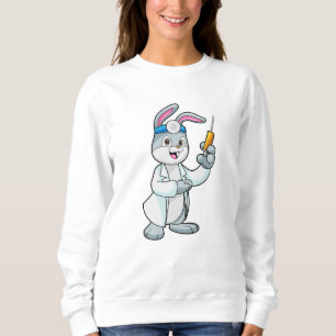 Sweatshirt Le lapin comme docteur à la vaccination avec la se