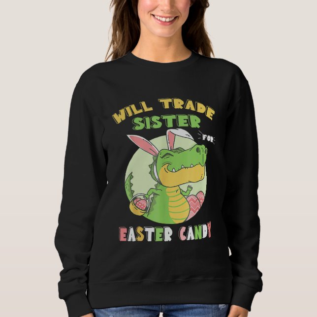 Sweatshirt Le Lapin Mange Des Oeufs De Chocolat Vont Échanger (Devant)