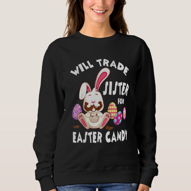 Sweatshirt Le Lapin Mange Des Oeufs De Chocolat Vont Échanger (Devant)