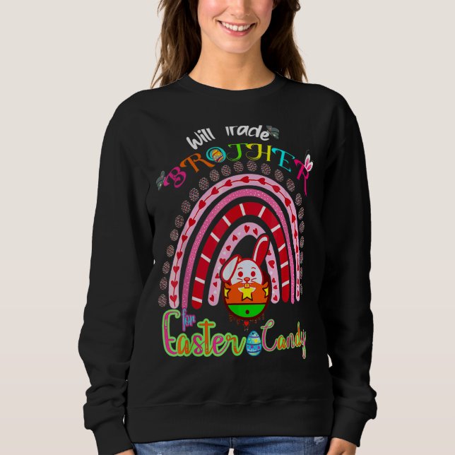 Sweatshirt Le Lapin Mange Des Oeufs De Chocolat Vont Échanger (Devant)