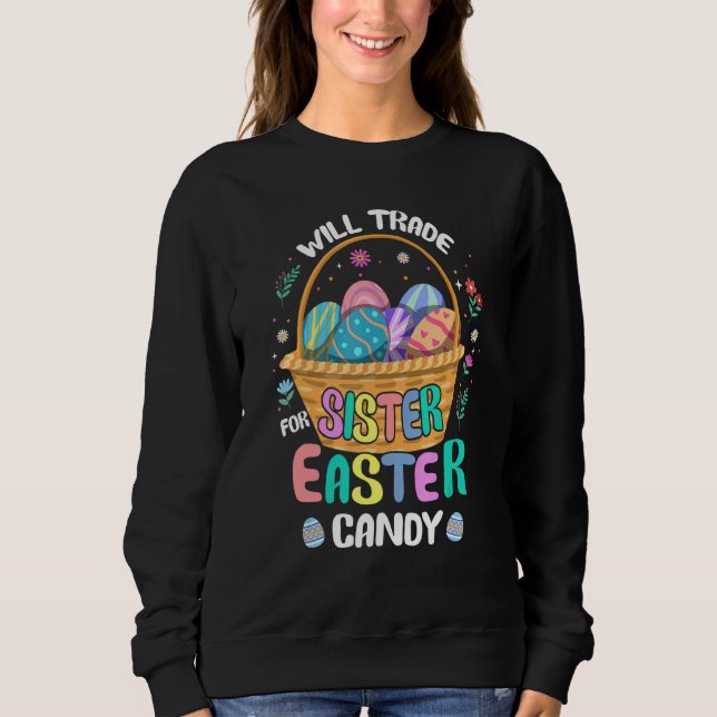 Sweatshirt Le Lapin Mange Des Oeufs De Chocolat Vont Échanger (Devant)