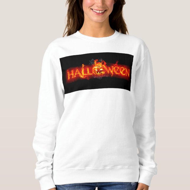 Sweatshirt Le lettrage massif enflammé d'Halloween de Slipper (Devant)