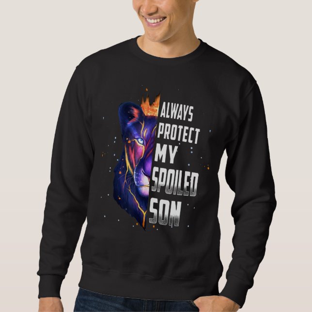 Sweatshirt Le lion protège toujours la fête de la mère de mon (Devant)