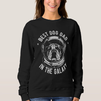 Sweatshirt Le Meilleur Papa Bouledogue Anglais de la galaxie 