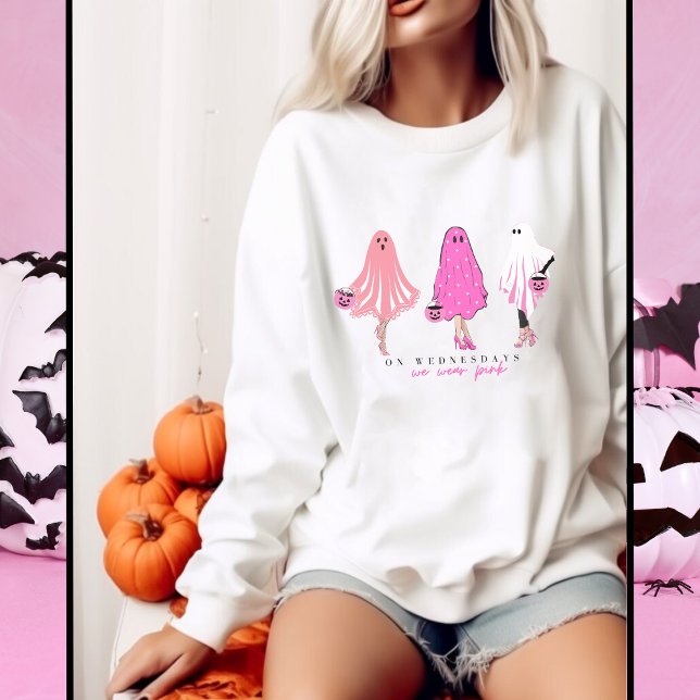 Sweatshirt "Le mercredi, on porte du rose" citation drôle Hal (Créateur téléchargé)