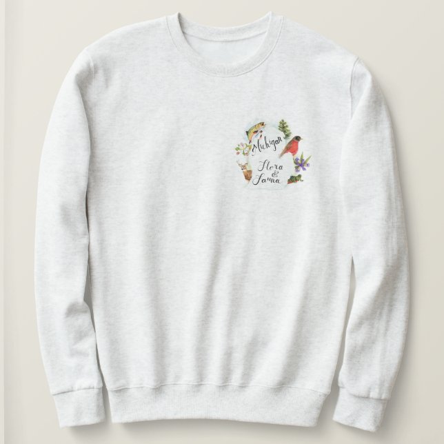Sweatshirt Le Michigan Flora et chemise de faune (Design devant)