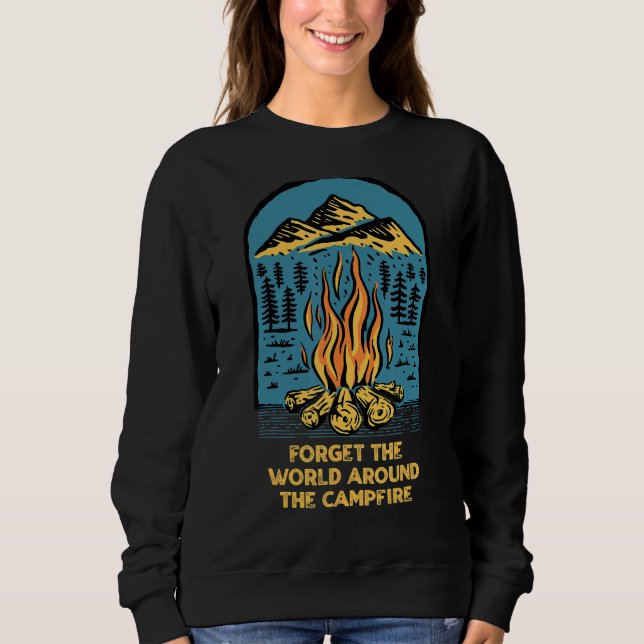 Sweatshirt Le Monde Autour Du Feu De Camping Dit Camper Q (Devant)