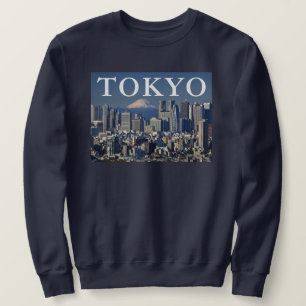 Sweatshirt Le Mont Fuji   Shinjuku District Skyline Tokyo Jap