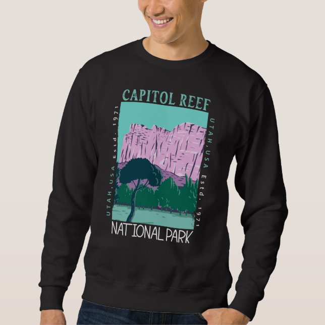 Sweatshirt Le Parc National Capitol Reef Utah Distress Retro (Devant)