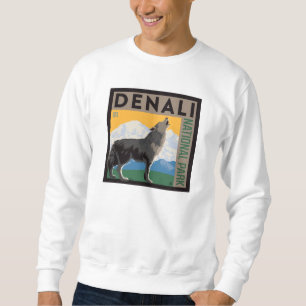 Sweatshirt Le Parc national de Denali Howling Wolf