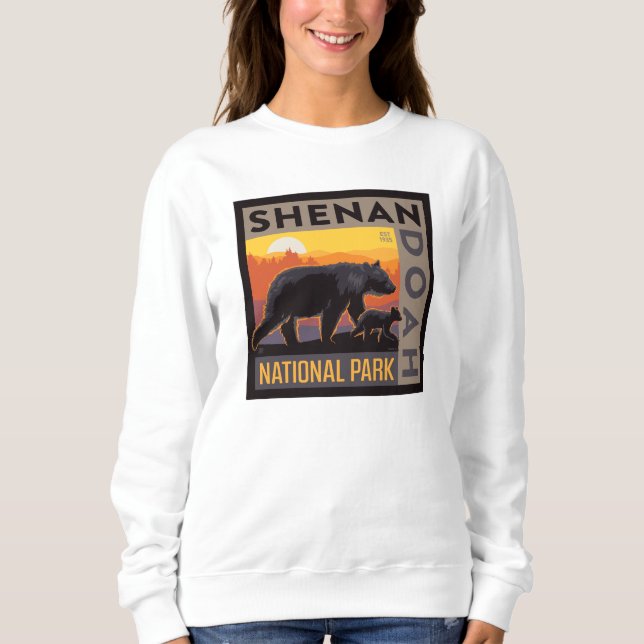 Sweatshirt Le Parc national de Shenandoah | Mama Bear & Cubs (Devant)