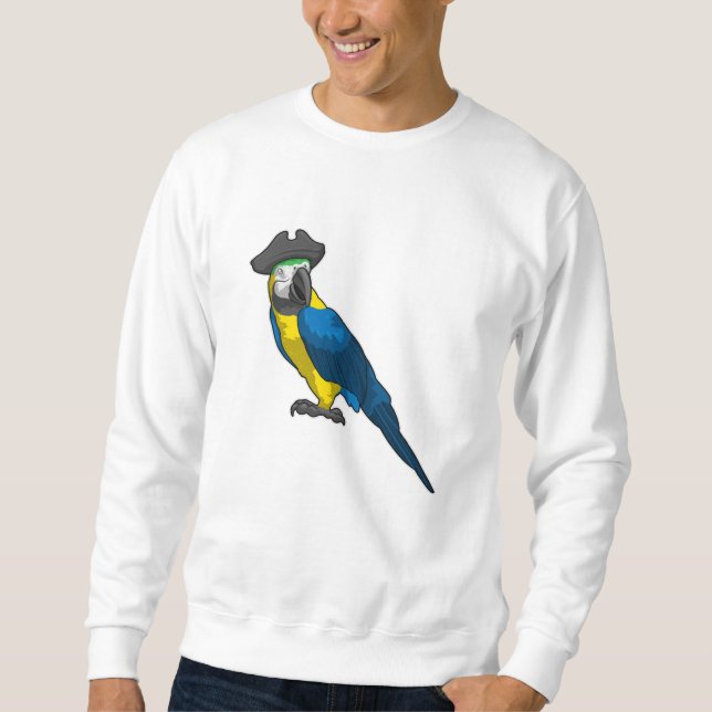 Sweatshirt Le perroquet comme pirate avec Casquette (Devant)