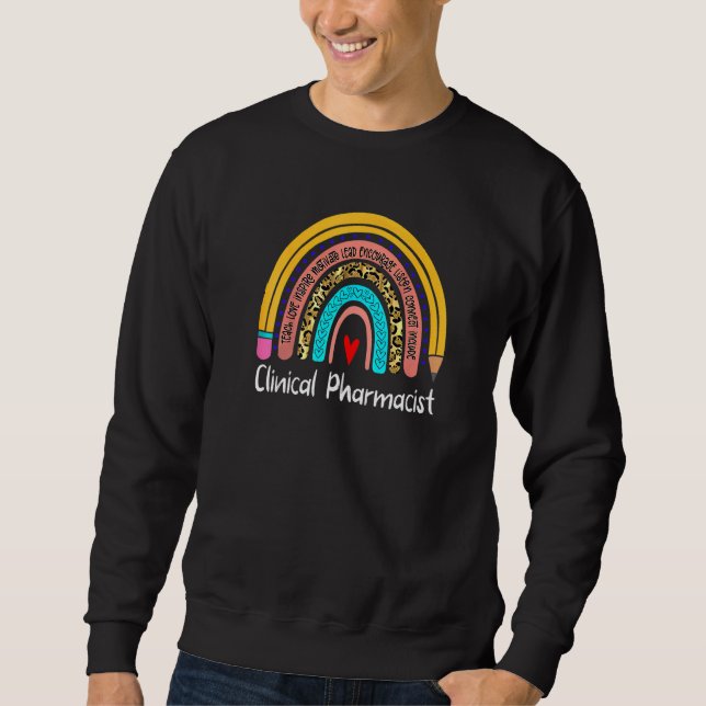 Sweatshirt Le Pharmacien Leopard Rainbow Retourne À L'École (Devant)
