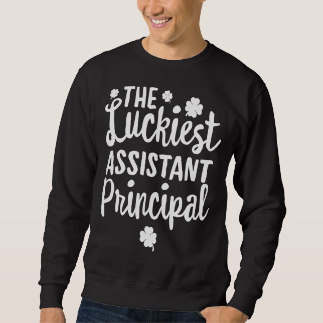 Sweatshirt Le plus chanceux adjoint principal St Patrick's Da (Devant)