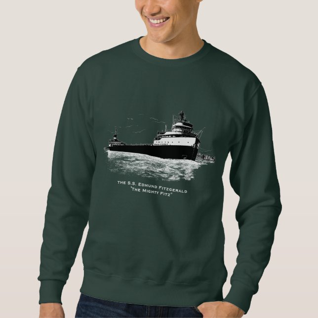Sweatshirt Le S.S. Edmund Fitzgerald ~ "The Mighty FITZ" (Devant)